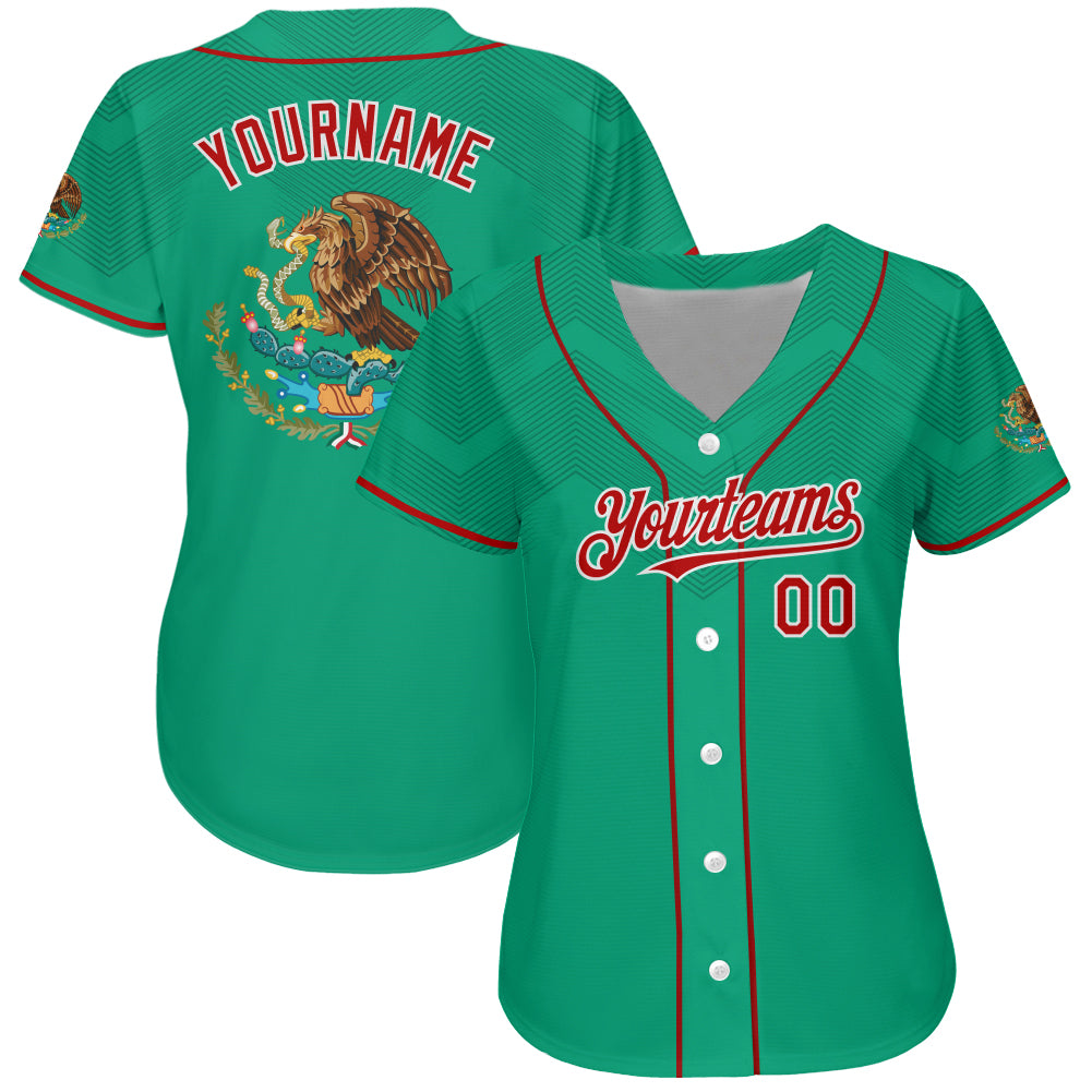 Custom Black Red Kelly Green 3D Mexico Authentic Baseball Jersey Fast  Shipping – FiitgCustom