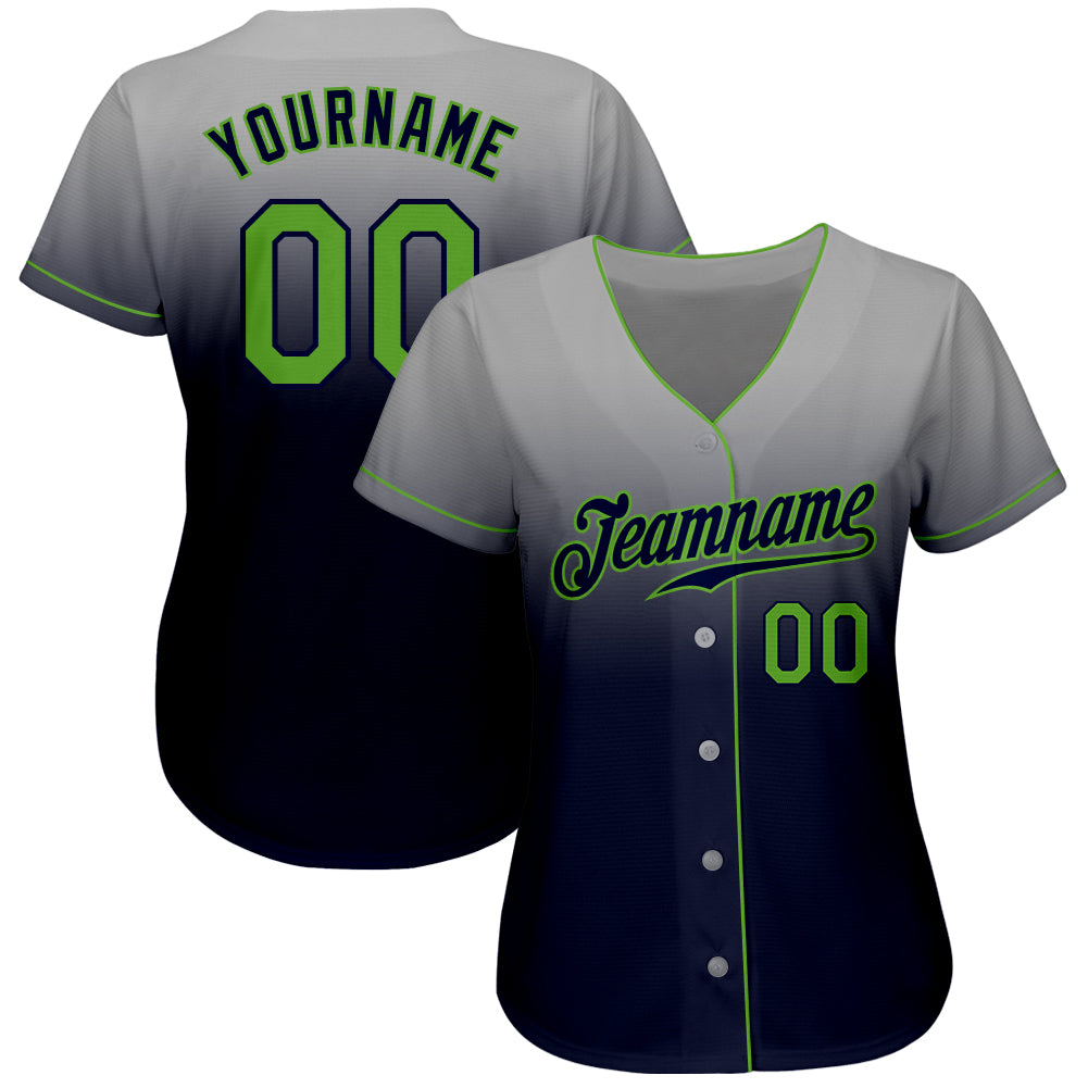 Cheap Custom Gray Neon Green-Black Authentic Baseball Jersey Free Shipping  – CustomJerseysPro