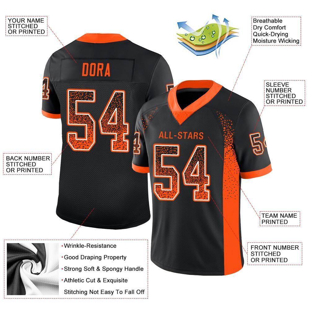 Cheap Custom Orange White-Black Sublimation Fade Fashion Soccer