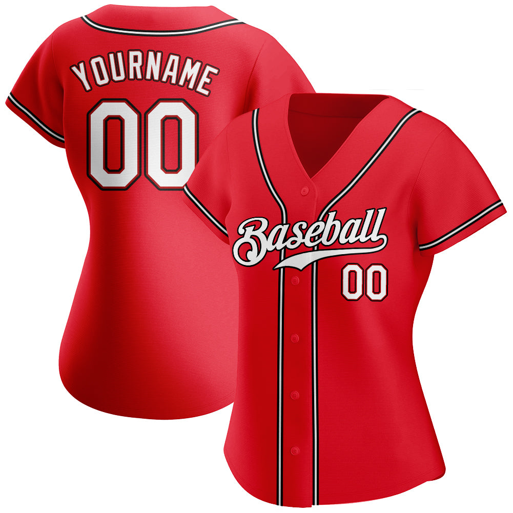 Custom Black Royal-Red Authentic Baseball Jersey Sale– Fcustom