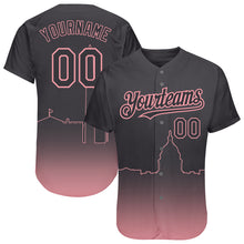 Load image into Gallery viewer, Custom Steel Gray Medium Pink 3D Washington City Edition Fade Fashion Authentic Baseball Jersey
