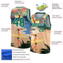 Load image into Gallery viewer, Custom Sand Kelly Green-White 3D Pattern Tropical Beach Hawaii Palm Trees Authentic Basketball Jersey
