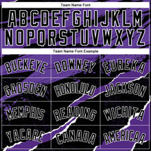 Load image into Gallery viewer, Custom Black Purple-White 3D Pattern Design Torn Paper Style Authentic Basketball Jersey
