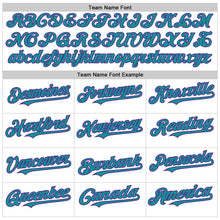 Load image into Gallery viewer, Custom White Purple-Teal Line Authentic Baseball Jersey
