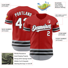 Load image into Gallery viewer, Custom Red Gray-Black Line Authentic Baseball Jersey
