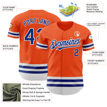 Load image into Gallery viewer, Custom Orange Royal-White Line Authentic Baseball Jersey
