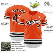 Load image into Gallery viewer, Custom Orange Black-White Line Authentic Baseball Jersey
