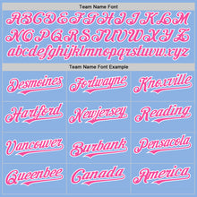 Load image into Gallery viewer, Custom Light Blue Pink-White Line Authentic Baseball Jersey
