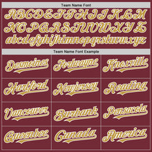 Load image into Gallery viewer, Custom Burgundy Old Gold-White Line Authentic Baseball Jersey
