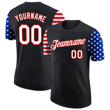 Load image into Gallery viewer, Custom Black Red-Royal 3D American Flag Patriotic Performance T-Shirt

