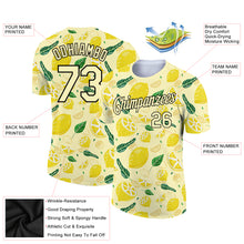 Load image into Gallery viewer, Custom Yellow Black 3D Pattern Design Summer Holiday Flower And Fruit Performance T-Shirt
