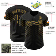 Load image into Gallery viewer, Custom Black Old Gold 3D Pattern Design Geometric Stars Authentic Baseball Jersey
