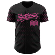 Load image into Gallery viewer, Custom Black Pink 3D Pattern Design Geometric Stars Authentic Baseball Jersey
