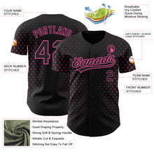 Load image into Gallery viewer, Custom Black Pink 3D Pattern Design Geometric Stars Authentic Baseball Jersey
