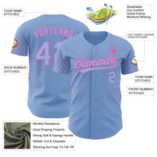 Load image into Gallery viewer, Custom Light Blue Pink 3D Pattern Design Geometric Stars Authentic Baseball Jersey
