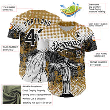 Load image into Gallery viewer, Custom Old Gold Black 3D Pattern Design Religion Jesus Christ Authentic Baseball Jersey
