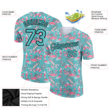 Load image into Gallery viewer, Custom Panther Blue Black 3D Pattern Design Tropical Hawaii Flamingo Performance T-Shirt
