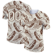 Load image into Gallery viewer, Custom Cream Brown 3D Pattern Design Feather Performance T-Shirt
