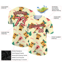 Load image into Gallery viewer, Custom Cream Medium Pink-Black 3D Pattern Design Hawaii Summer Holiday Party Performance T-Shirt
