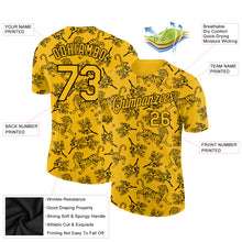 Load image into Gallery viewer, Custom Gold Black 3D Pattern Design Tiger Performance T-Shirt
