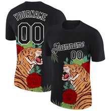 Load image into Gallery viewer, Custom Black White 3D Pattern Design Tiger Performance T-Shirt
