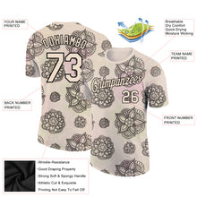 Load image into Gallery viewer, Custom City Cream Black 3D Pattern Floral Design Performance T-Shirt
