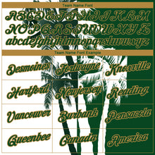 Load image into Gallery viewer, Custom Green Old Gold-White 3D Pattern Design Hawaii Coconut Trees Performance T-Shirt
