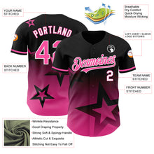 Load image into Gallery viewer, Custom Black Pink-White 3D Pattern Design Gradient Style Twinkle Star Authentic Baseball Jersey
