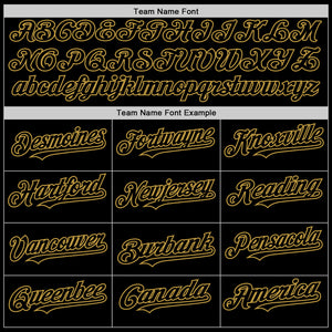 Custom Black Old Gold 3D Pattern Design Gradient Style Twinkle Star Authentic Baseball Jersey