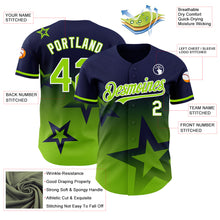 Load image into Gallery viewer, Custom Navy Neon Green-White 3D Pattern Design Gradient Style Twinkle Star Authentic Baseball Jersey
