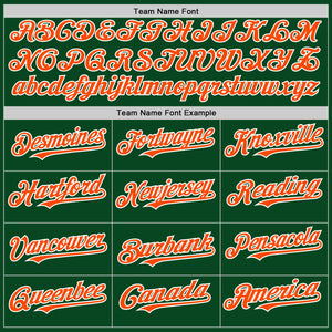 Custom Green Orange-White 3D Pattern Design Gradient Style Twinkle Star Authentic Baseball Jersey