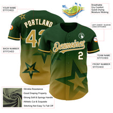 Load image into Gallery viewer, Custom Green Old Gold-White 3D Pattern Design Gradient Style Twinkle Star Authentic Baseball Jersey
