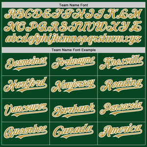 Custom Green Old Gold-White 3D Pattern Design Gradient Style Twinkle Star Authentic Baseball Jersey