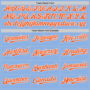 Custom Light Blue Orange-White 3D Pattern Design Gradient Style Twinkle Star Authentic Baseball Jersey