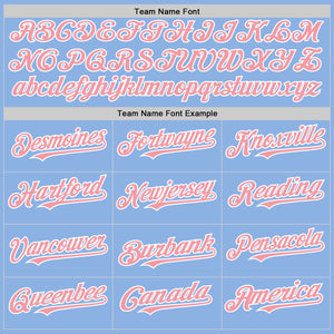 Custom Light Blue Medium Pink-White 3D Pattern Design Gradient Style Twinkle Star Authentic Baseball Jersey