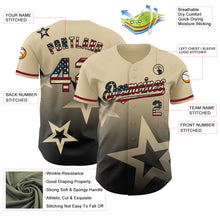 Load image into Gallery viewer, Custom Cream Vintage USA Flag-Black 3D Pattern Design Gradient Style Twinkle Star Authentic Baseball Jersey
