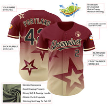 Load image into Gallery viewer, Custom Crimson Black-Cream 3D Pattern Design Gradient Style Twinkle Star Authentic Baseball Jersey
