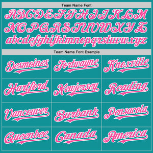 Custom Teal Pink-White 3D Pattern Design Gradient Style Twinkle Star Authentic Baseball Jersey