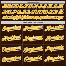 Load image into Gallery viewer, Custom Brown Gold-White 3D Pattern Design Gradient Style Twinkle Star Authentic Baseball Jersey
