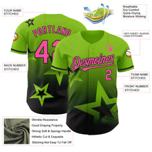 Load image into Gallery viewer, Custom Neon Green Pink-Black 3D Pattern Design Gradient Style Twinkle Star Authentic Baseball Jersey
