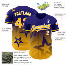 Load image into Gallery viewer, Custom Dark Purple Gold-White 3D Pattern Design Gradient Style Twinkle Star Authentic Baseball Jersey
