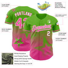 Load image into Gallery viewer, Custom Aurora Green Pink-White 3D Pattern Design Gradient Style Twinkle Star Authentic Baseball Jersey
