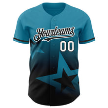 Load image into Gallery viewer, Custom Panther Blue Black-White 3D Pattern Design Gradient Style Twinkle Star Authentic Baseball Jersey
