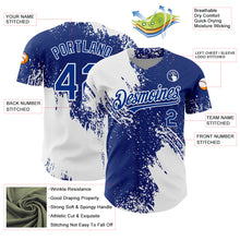 Load image into Gallery viewer, Custom White Royal 3D Pattern Design Abstract Brush Stroke Authentic Baseball Jersey
