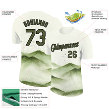 Load image into Gallery viewer, Custom White Olive-Black 3D Pattern Design Mountain Performance T-Shirt
