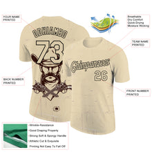 Load image into Gallery viewer, Custom Cream Black 3D Pattern Design Cowboy Performance T-Shirt
