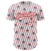 Load image into Gallery viewer, Custom White Red 3D American Spirit American Flag And Stars Authentic Baseball Jersey
