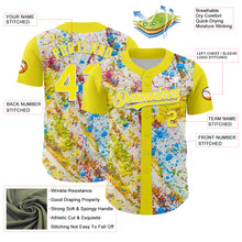 Load image into Gallery viewer, Custom Light Yellow White 3D Pattern Design Abstract Splatter Art Authentic Baseball Jersey
