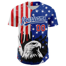 Load image into Gallery viewer, Custom White Red-Royal 3D American Flag Eagle And Star Authentic Baseball Jersey
