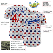 Load image into Gallery viewer, Custom White Red-Royal 3D Pattern Design Star Authentic Baseball Jersey
